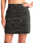 High Waisted Golf Skirts Tennis Skirt Zipper Pockets Athletic Skorts for Woman Workout Casual, Green Camo, Large