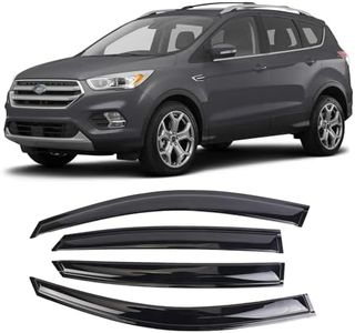 WONSABON Tape-On Window Visors Deflectors Rain Guards 4 Piece Set �‎Compatible with 2013-2019 Ford Escape 94383
