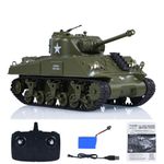 wheelfun Henglong 1/30 RC Battle Tank Sherman M4A3 3841-01 2.4G Remote Control Tanks 320°Rotating Turret Infrared Combat