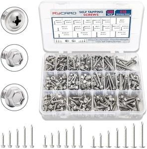420Pcs Self Tapping Screws for Metal – 410 Stainless Steel Self Drilling Screws — 1/2" to 2" Self Tapping Sheet Metal Screws, #8#10 Phillips Wafer & Hex Washer Screws for Metals, Wood and Plastic