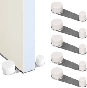 Topes para puertas retenedor PACK 6 | protector pared sujeta puertas, topes puertas suelo adhesivo, retenedor puerta, tope puerta alto sellado protección pared tope puertas Blanco