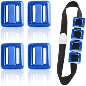 Jamceoceo 4 PCS Diving Weight Block,Diving Weight Belt,Blue Coated Diving Weight Block,Free Diving Weight Belt, with Quick Release Buckle Black Diving Belt(2.2 Pounds)