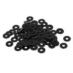 Sourcingmap M3 x 10mm x 1mm Black Zinc Plated Flat Washers Spacers Gaskets Fastener 100PCS