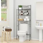 MallBoo Toilet Storage Rack with X-Shaped Bar, 3 -Tier Over-The-Toilet Bathroom Spacesaver - Easy to Assemble,65 L x 24 W x 166 H (cm)