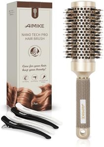 AIMIKE Spazzola Rotonda per Capelli, Spazzola Tonda per Capelli con setole di cinghiale per donne e uomini, lo styling,l'arricciatura e la lucentezza,Canna da 43 mm