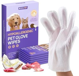 HICC PET Cleaning Glove Wipes for Dogs & Cats, Hypoallergenic Dog Wipes Cleaning Deodorizing, Remove Dirt, Nourish Sooth Fur and Eliminate Odors, Pet Grooming Bath Wipes for Daily Care (Rose)