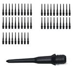 kwmobile Plastic Dart Tips Set - 50x Soft Plastic Tip Points for Electronic Dart Boards with 2 BA Threads - Black