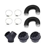 Aim Tools 75mm Diesel Heater Exhaust Pipe Air Vent Ducting Y Branch Warm Air Outlet Vent Connector Hose Clips Kit, Car Parking Heater Accessories 810110