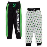 Minecraft Mobs Big Boys Fleece 2 Pack Jogger Pants Black/Green/Grey 10-12