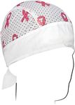 Zanheadgear Vented Sport Flydanna Bandanna, 100% Polyester Mesh, Breast Cancer Pink Ribbon White