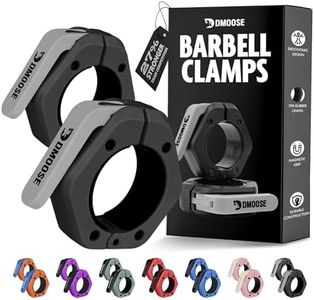 DMoose Barbell Clips (Pair) - Quick Release Olympic Barbell Clamps with Anti Slip TPR Grip - 2" Barbell Collars for Secure Weightlifting & Powerlifting - Weight Clips for Bars at Home or Gym