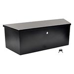 FGJQEFG 35 Inch Black Steel Utility Trailer Tongue Tool Box Wide Utility Trailer Tongue Tool Box RV Storage OrganizerTrailer Storage Tool Box With Lock & Keys (35"X12"X11.8")