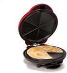 Nostalgia 6-Wedge Electric Quesadilla Maker with Extra Stuffing Latch, 8-inch, Red Original