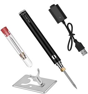 Soldering Iron Kit, USB Soldering Iron, 8W Wireless Charging Soldering Iron, Rechargeable Fast Heating Soldering Iron, 5V Battery Portable Cordless Soldering Iron with Soldering Tips