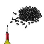 200pcs Pourers Rubber Dust Covers, 17mm Wine Liquor Spout Covers PVC Olive Oil Pour Spout Caps Wine Speed Pourer Cap for Wine Bottles Oil Bottles (Black)