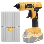 Hot Glue Gun, Cordless Glue Gun, Full Size Hot Glue Gun for DeWalt 20V Lithium-Ion Battery with 20Pcs 0.43" Glue Sticks and Insulated Copper Nozzle, Hot Glue Gun Kit (Tool Only, Battery NOT Included)