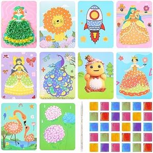 Creative Puzzle Puncture Painting - Fabric Art Frenzy, Paper Craft Kit for Kids, Poke Art DIY Toys Childhood Infinite Dream Hand-Painted - 10 Sheets DIY Poking Drawing Dress Up Boards