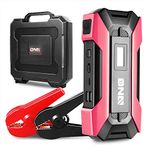 ‎DNA MOTORING TOOLS-00267 12V 1500A 15000 mAh Multi-Function Portable Car Battery Jump Starter for Up to 7.0L Gas & 5.5L Diesel Engine, with Carry Case, Pink