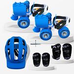 Jaspo Kids Delite Intact Junior Skates Combo (Skates+Helmet+Knee+Elbow) Suitable for Age Upto 5 Years, Unisex, Outdoor Wheel, Blue