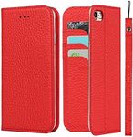 Cavor for iPhone 6 Case,iPhone 6s Case,[Litchi Leather] [RFID Blocking Card Holder] Flip Magnetic Wallet Case Cover with Kickstand Feature(4.7") -Red