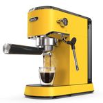 Espresso Machine 20 Bar Espresso Maker CMEP02 with Milk Frother Steam Wand, Yellow Retro Home Expresso Coffee Machine for Cappuccino and Latte, Gift for Coffee Lovers, Friend, Dad, Mom