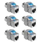 kwmobile Keystone Module Jacks - 6 Piece CAT-8 Shielded Keystone Jack RJ45 Cat 8 Ethernet Module 40 Gbit with Shielded Metal Housing