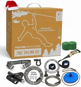 HomeZiplines Zip Line for Kids and Adults Up to 350 Lbs - 200/150 / 100 Ft - Quick Setup Zipline for Backyard Kids and Adults - 100% Rustproof W/Safety Harness - Zip Line for Adults - Zipline Kit