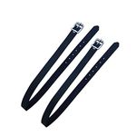 Faderr Equestrian Leather Spur Straps with Buckle, Solid Spur Strap Horse Riding PU Leather Accessories Leather Spur Straps(Black)