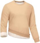 Gihuo Men's Crewneck Sweatshirt Winter Warm Sherpa Lined Pullover Fleece Top Heavyweight Loungewear Sweatshirt (Khaki, X-Large)