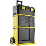 tectake 403596 Tool trolley | Tool chest on wheels with detachable tool box | Organise and spacious drawers and tubs over many levels