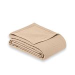 Threadmill Queen Size, Soft Beige Blanket/Coverlet - Premium Quality Throw, Made from 100% Long Staple Combed Cotton, Jacquard Aster Matelasse Finish or All Seasons, 90x90 inch