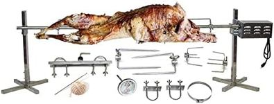 SpitJack CXB85 Pig, Whole Hog, Lamb BBQ Spit Roaster Rotisserie Kit. Electric 40W Motor, 60 Inch Spit Rod, All Stainless Trussing Hardware, Accessories. Portable Charcoal Barbecue or Outdoor Wood Fire