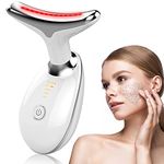 Leotop Electric Face Massager,Beauty Device for Face and Neck,High Frequency Vibration Firming Wrinkle Removal Device,EMS Care Massage Heating Equipmen. (3 Light Modes-White)