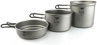 Keith Titanium Ti6014 3-Piece Pot and Pan Cook Set - 2400ml (Limited Time Price)