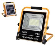 Kenbrook Solar Portable LED Work Light Waterproof Outdoor Camping Emergency Car Job Site Lighting (100W)