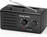 AM FM Radio Portable, Goodes Transistor Radio with Best Reception, Battery Powered or AC Power, Loud Speaker, Large Tuning Knob, Headphone Jack, Perfect for Home/Outdoor/Emergency Use