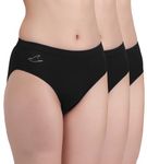 FREECULTR Women’s Micromodal Mid Rise Hipster with Medium Rear Coverage | Breathable Modal Fabric | Super Soft Elastic Pack of 3 Size M Sable Black