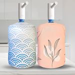 Momo Lifestyle 5 Gallon Water Jug Cover - Insulated Neoprene - UV Rays Blocking - Reversible Double Sided - Water Bottle Sleeve for 5 Gallon Water Dispenser Cover Accessory Sleeve (Breeze)