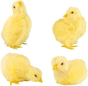 Rich Boxer 4 Pcs Simulated Little Chick Figurine Lifelike Chicken Figurines Animal Figurine Realistic Chicken Photography Props Easter Chicken Decor