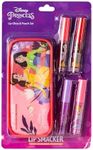 Lip Smacker Disney Princess Lip Gloss Set, Makeup Set for Girls with 4 Colorful Lip Glosses, Included Zip Pouch