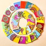 Ambiyaa 30 Pcs 6.5 cm x 6.5 cm Handmade Gift Tags in Mandala Paisley and Floral Designs