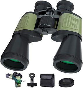 20x50 HD High Power Binoculars for Adults with Upgraded Phone Adapter Low Light Night Vision Waterproof Binoculars for Hunting Bird Watching Concert Travel with Case and Strap, Green