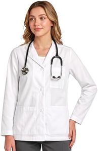 Next Generation Apparel Lab Coat for Women Short Medical Laboratory Coat with 5 Pockets