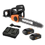 WORX WG384 40V (2.0Ah) Power Share Chainsaw, 2 Batteries and 1-hr Charger Included