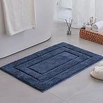 GRANNY SAYS Bathroom Mat 50 x 80 cm, Pack of 1 Navy Blue Bath Mat, Super Absorbent Bath Mat, Microfiber Bath Rugs, Machine Washable Bath Mat Non Slip Anti Mould, Bathroom Rugs for Bathroom Tub Floor