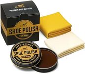 Eagle Shoe Polish Kit Dark Brown – 3 Piece Leather Care Set with Beeswax Polish, Application Cloth & Buffing Cloth | Premium Wax to Shine, Restore & Protect Leather Shoes & Boots