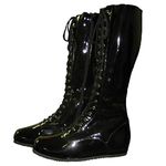 Black Adult Wrestling Boots-Adult Large