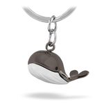 TROIKA Jack POTT – KR18-17/GM – Keyring – Whale, Sperm Whale, sea, Marine Mammals – cast Metal– Shiny – Chrome Plated – Gunmetal Grey, Silver – TROIKA-Original