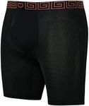 SHEATH V AirFlow Mesh 8-Inch Sports Performance Boxer Briefs - BLACK & ROSE GOLD, L 36-38" | Dual Pouch, Breathable