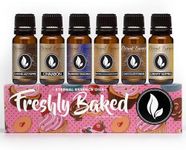 Eternal Essence Oils Freshly Baked - Gift Set of 6 Premium Fragrance Oils - Blueberry Pancakes, Caramel Nut Muffin, Butterscotch Cookie Dough, Cinnabon, Chocolate Fondue, Creamy Nutmeg -